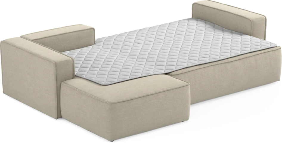 Ide - Bäddsoffa 3-sits med schäslong vänster - Beige