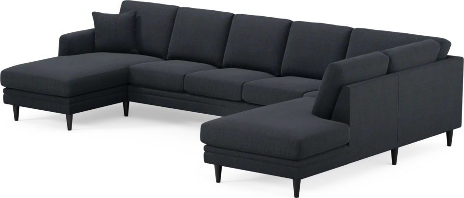 Eden - 3-sits soffa med schäslong vänster och divan höger - Blå