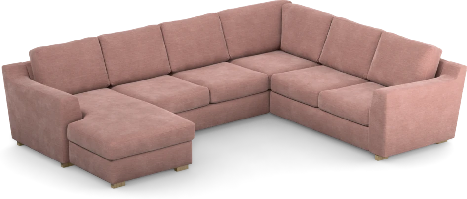 Friday - Hörnsoffa, 3+2-sits med schäslong vänster - Rosa