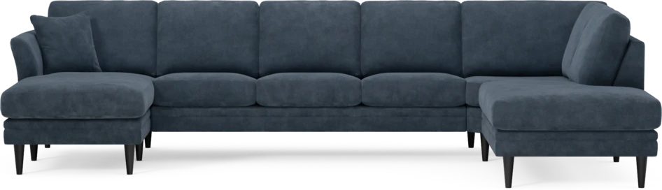 Eden - 3-sits soffa med schäslong vänster och divan höger - Blå