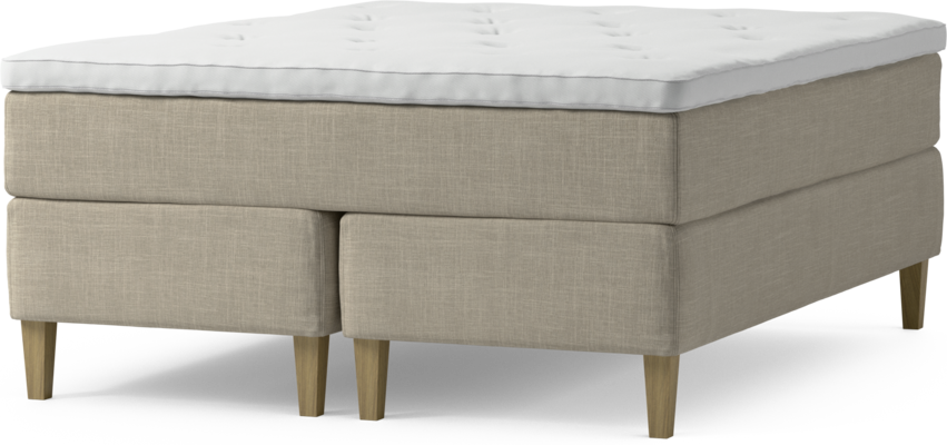 Delux Exclusive - Kontinentalsäng, dubbelsäng med bäddmadrass och sängben - Beige