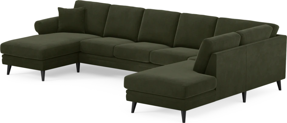 Eden - 3-sits soffa med schäslong vänster och divan höger - Grön