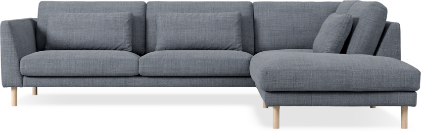 Willow - 3-sits soffa med divan höger, fast klädsel - Blå