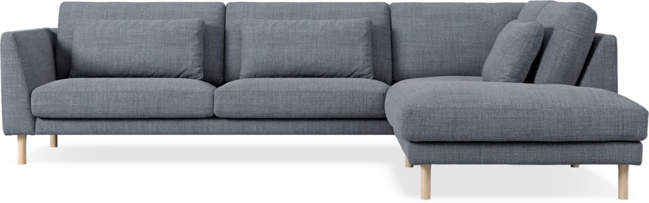 Willow - 3-sits soffa med divan höger, fast klädsel - Blå