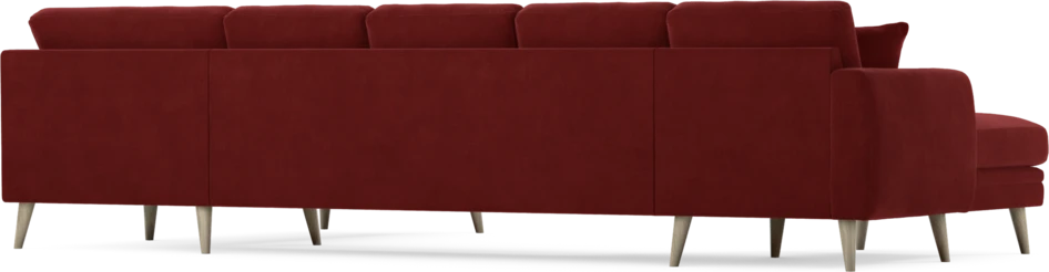 Eden - 3-sits soffa med schäslong vänster och divan höger - Röd
