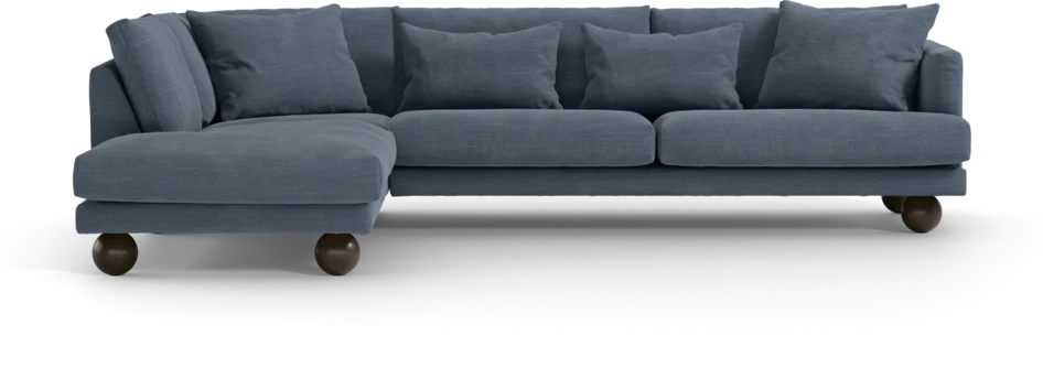 Harper - 3-sits soffa med divan vänster - Blå