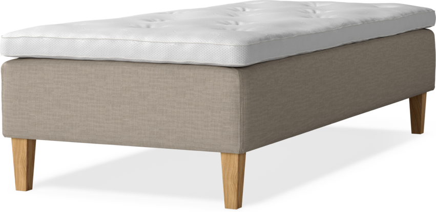 Delux Sense - Ramsäng, enkelsäng med bäddmadrass - Beige