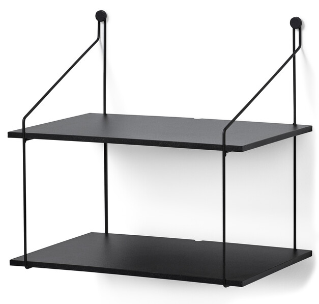 Dexter - Vägghängt sängbord, B 40 cm - Svart