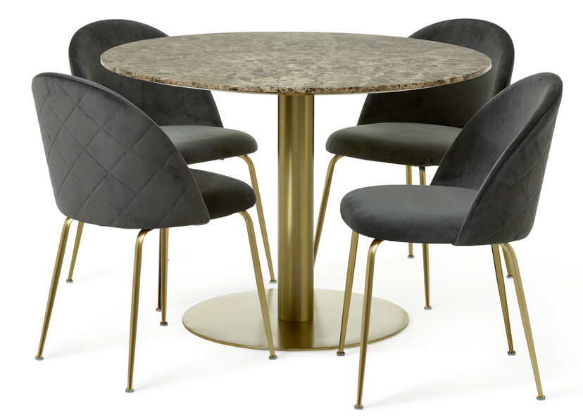 Tiffany - Matgrupp med 4 stolar Kiwi - Gul