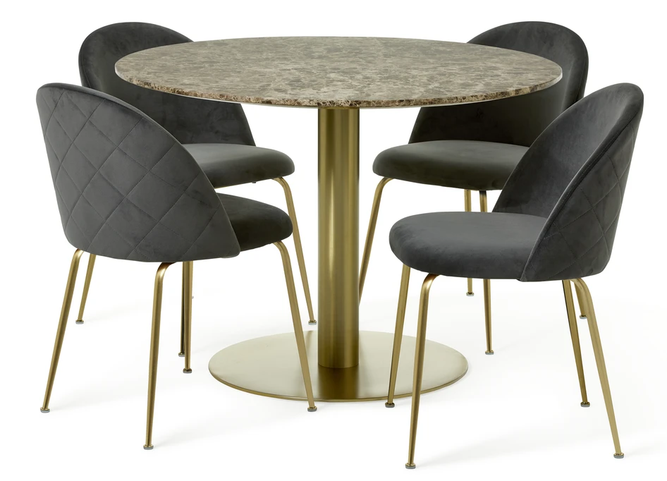 Tiffany - Matgrupp med 4 stolar Kiwi - Gul