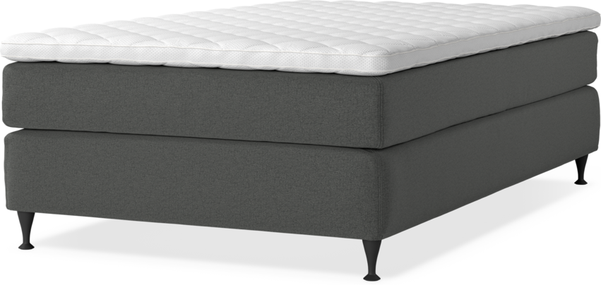 Delux Sense - Kontinentalsäng, enkelsäng 120 cm med bäddmadrass - Grå