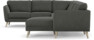 Bridge - Hörnsoffa, 2+3-sits med schäslong höger - Grå