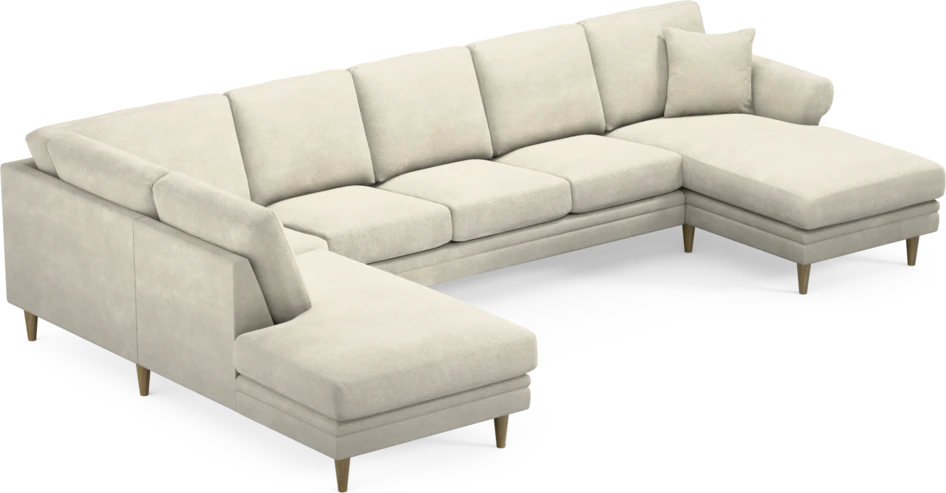 Eden - 3-sits soffa med divan vänster och schäslong höger - Vit