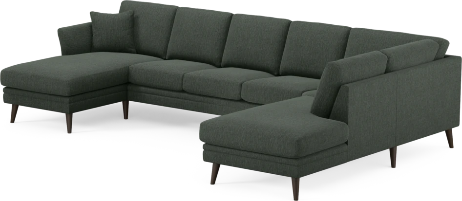 Eden - 3-sits soffa med schäslong vänster och divan höger - Grön