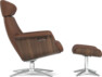 Timeout - Fåtölj och fotpall - Brun