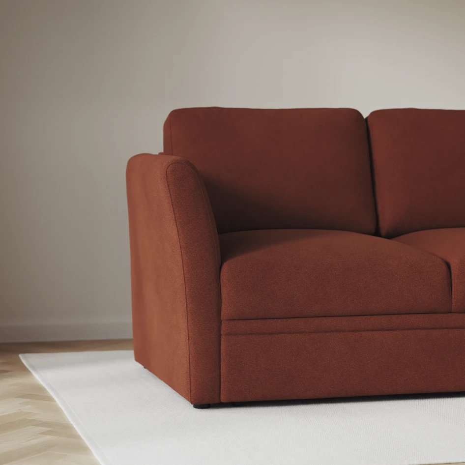 Öland - Bäddsoffa 3-sits, längsbäddad - Orange