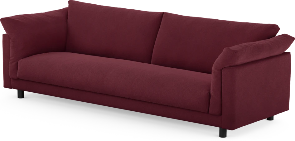 Cherrie - 4-sits soffa, hel dyna, fast klädsel - Röd