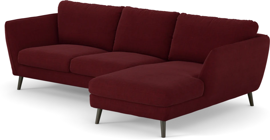 Madison Lux - 2-sits soffa med schäslong höger - Röd