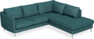 Madison - 2-sits soffa med divan höger - Turkos