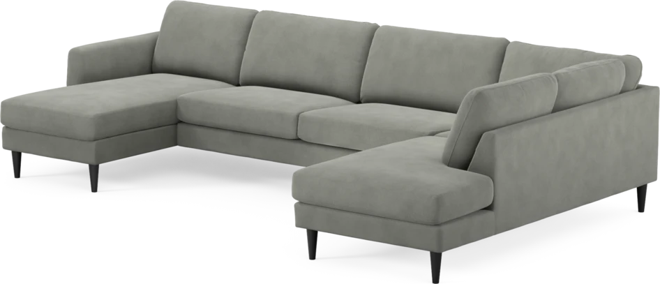 Bridge - 3-sits soffa med schäslong vänster och divan höger - Grå