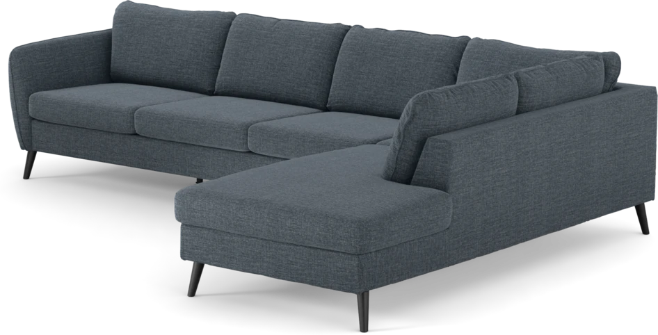 County - 3-sits soffa med divan höger - Blå