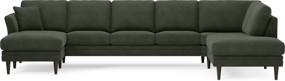 Eden - 3-sits soffa med schäslong vänster och divan höger - Grön
