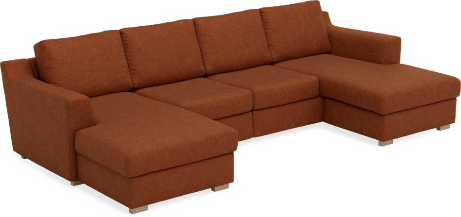 Friday - 2-sits soffa med två schäslonger - Orange