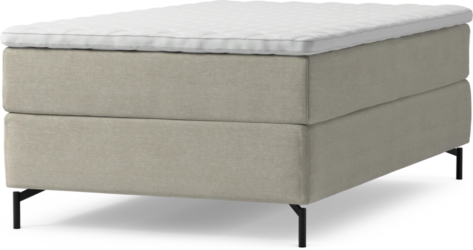 Delux Exclusive - Kontinentalsäng, enkelsäng 120 cm med bäddmadrass och sängben - Beige
