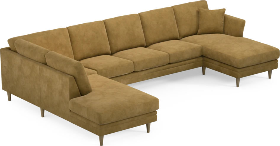 Eden - 3-sits soffa med divan vänster och schäslong höger - Gul