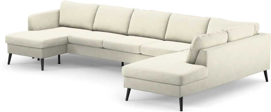 County - 4-sits soffa med schäslong vänster och divan höger - Vit