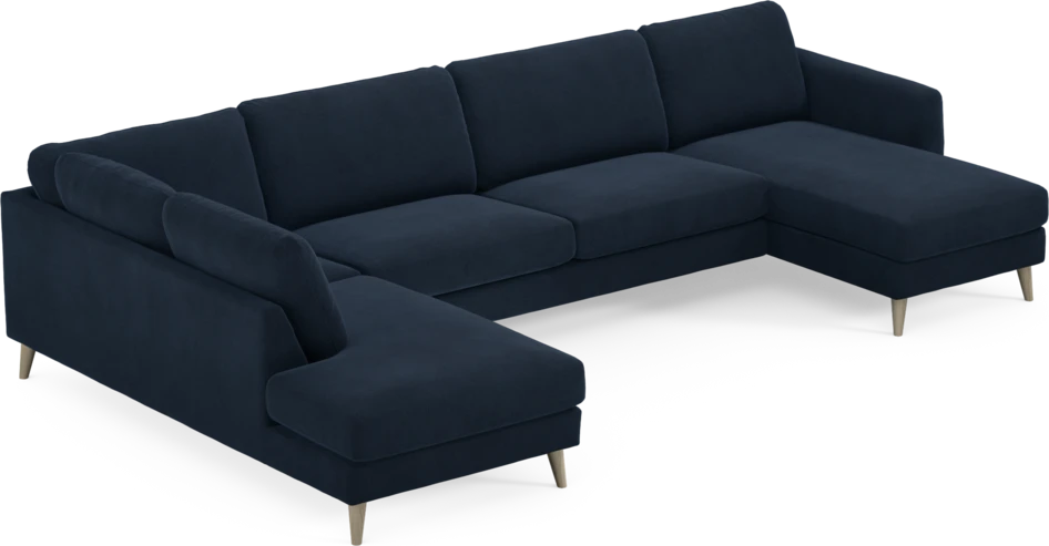 Bridge - 3-sits soffa med divan vänster och schäslong höger - Blå