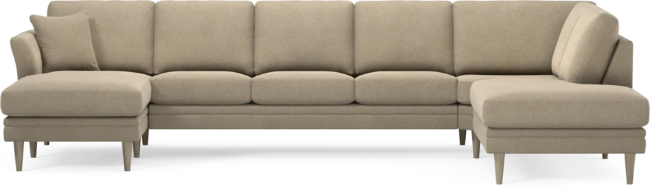 Eden - 3-sits soffa med schäslong vänster och divan höger - Beige