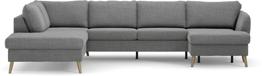 County - 3-sits soffa med divan vänster och schäslong höger - Grå