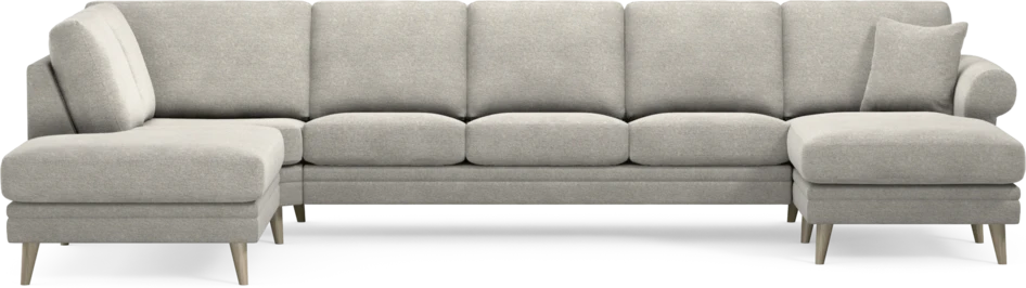 Eden - 3-sits soffa med divan vänster och schäslong höger - Grå
