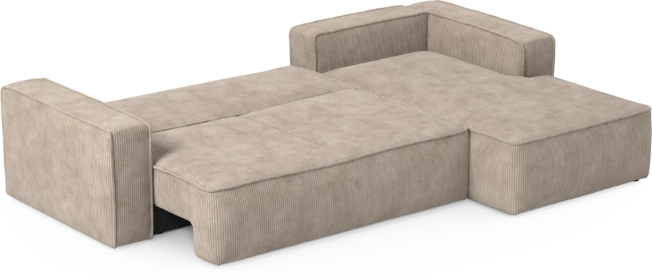 Ide - Bäddsoffa 3-sits med schäslong höger - Beige