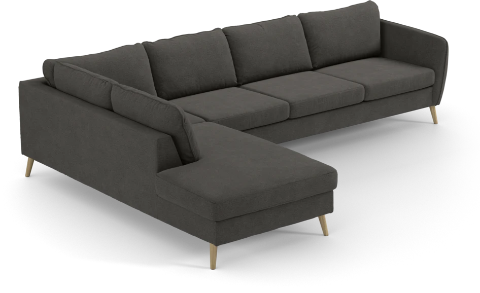 County - 3-sits soffa med divan vänster - Brun