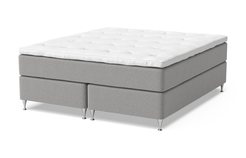 Dream Delux - Kontinentalsäng, dubbelsäng med bäddmadrass Sleep Delux vit - Grå