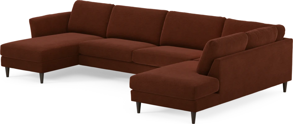 Bridge - 3-sits soffa med schäslong vänster och divan höger - Orange