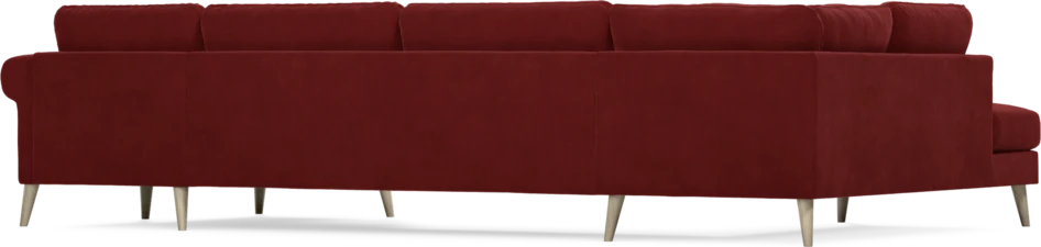 Bridge - 3-sits soffa med divan vänster och schäslong höger - Röd