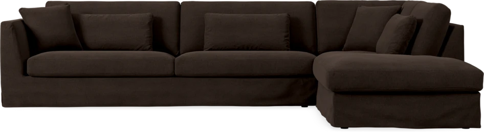 Willow - 4-sits soffa med divan höger, med kappa - Brun