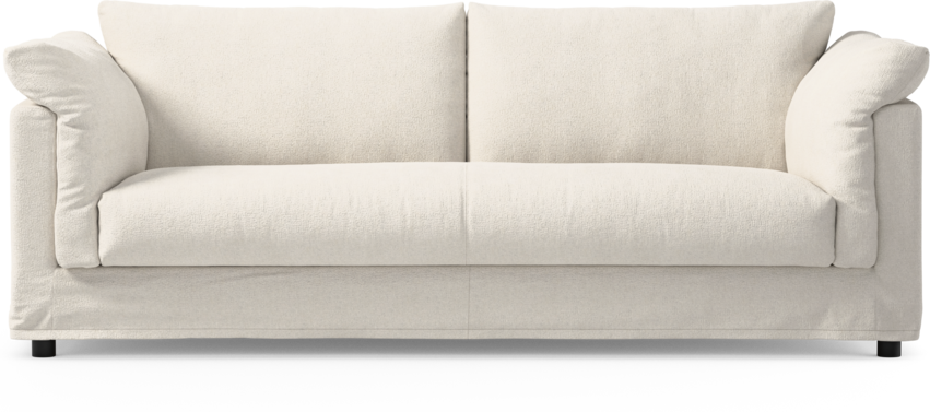 Cherrie - 3-sits soffa, hel dyna och kappa - Vit