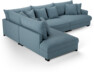 Rossi - 3-sits soffa med divan vänster - Blå