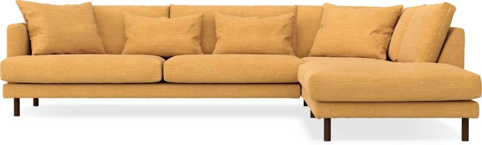 Harper - 3-sits soffa med divan höger - Gul