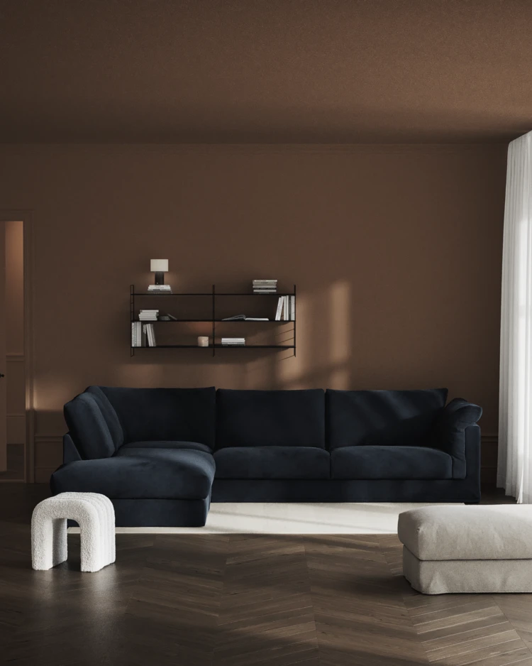 Cherrie - 3-sits soffa med divan vänster, med kappa - inspiration