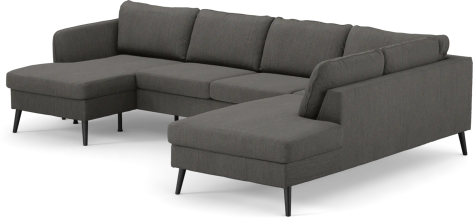 County - 3-sits soffa med schäslong vänster och divan höger - Brun
