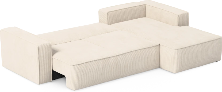 Ide - Bäddsoffa 3-sits med schäslong höger - Vit