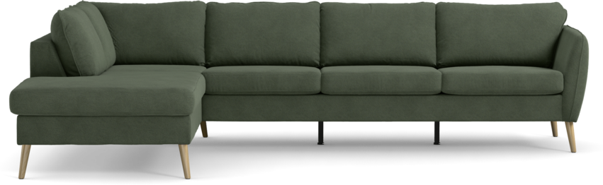 County - 3-sits soffa med divan vänster - Grön