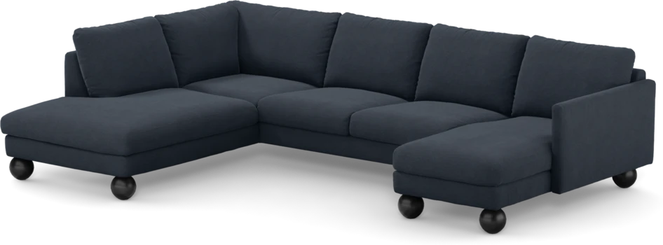 Madison Lux - 2-sits soffa med divan vänster och schäslong höger - Blå