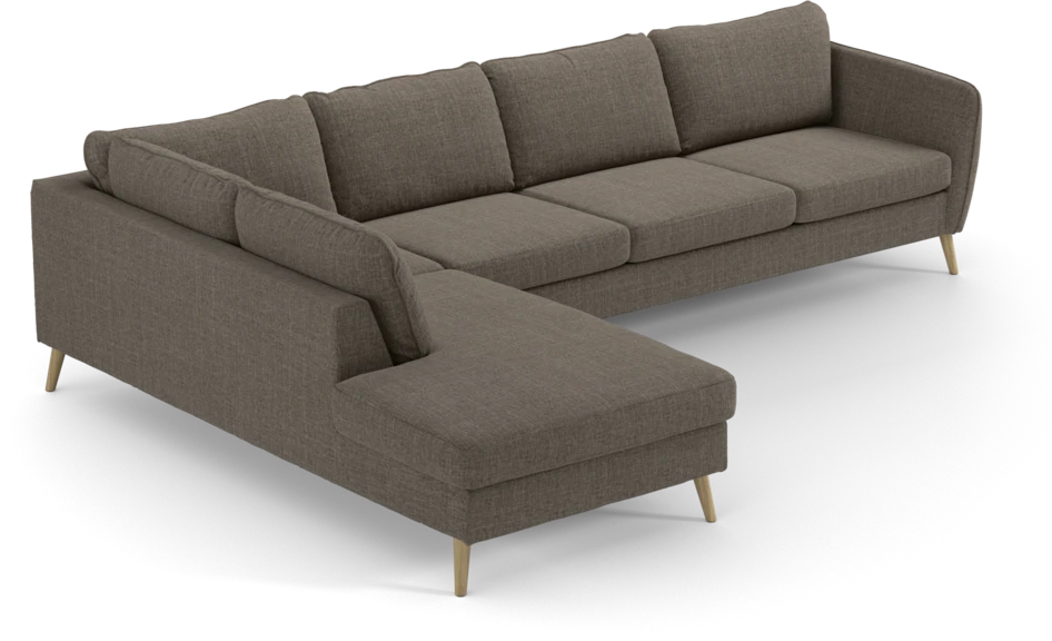 County - 3-sits soffa med divan vänster - Brun