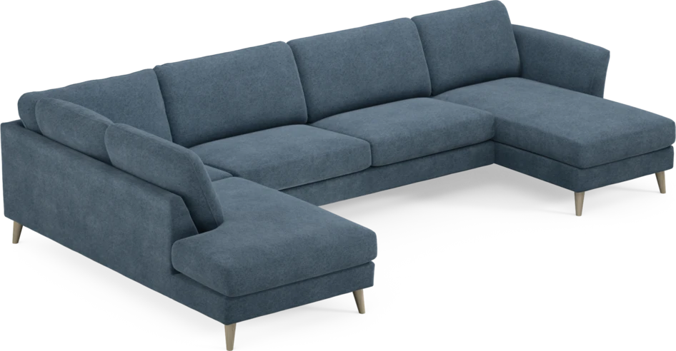 Bridge - 3-sits soffa med divan vänster och schäslong höger - Blå